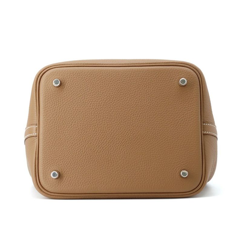 エルメス ハンドバッグ ピコタンロックMM ゴールド/シルバー金具 トリヨンクレマンス K刻印 HERMES トートバッグ