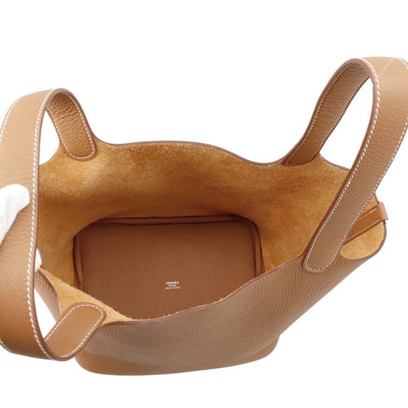 エルメス ハンドバッグ ピコタンロックMM ゴールド/シルバー金具 トリヨンクレマンス K刻印 HERMES トートバッグ