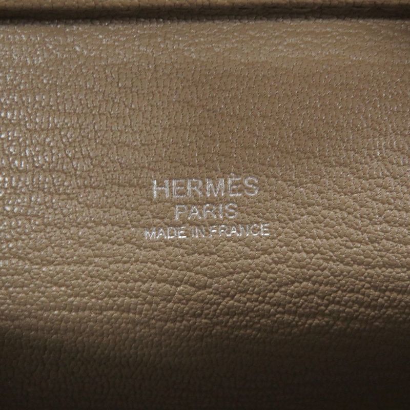 エルメス ハンドバッグ プリュム ミニ エトゥープ/シルバー金具 シェブルミゾル K刻印 HERMES バッグ シェーブル
