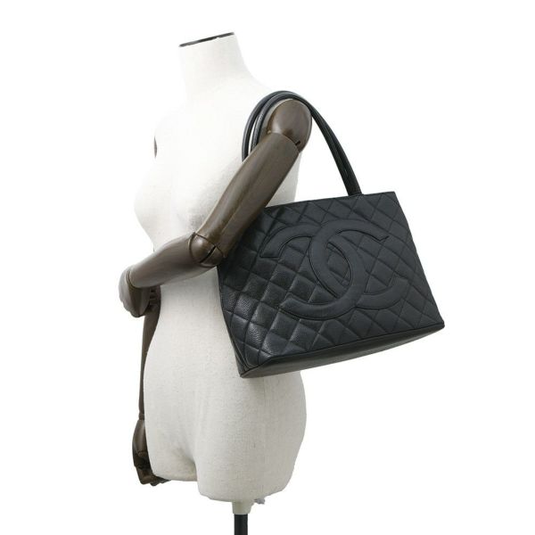 シャネル トートバッグ 復刻トート マトラッセ ココマーク キャビアスキン A01804 CHANEL 黒