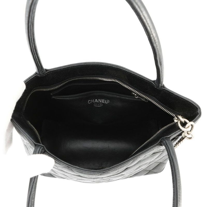 シャネル トートバッグ 復刻トート マトラッセ ココマーク キャビアスキン A01804 CHANEL 黒