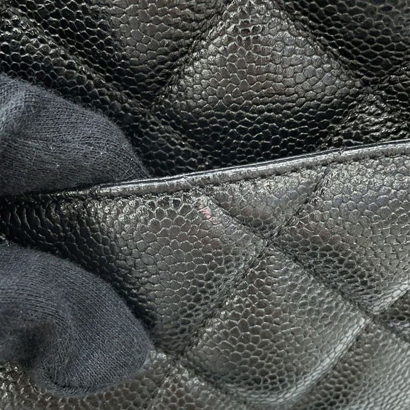シャネル トートバッグ 復刻トート マトラッセ ココマーク キャビアスキン A01804 CHANEL 黒