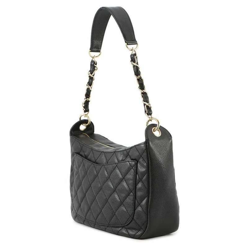 シャネル チェーンショルダーバッグ マトラッセ ココマーク キャビアスキン A20993 CHANEL ワンショルダー 黒