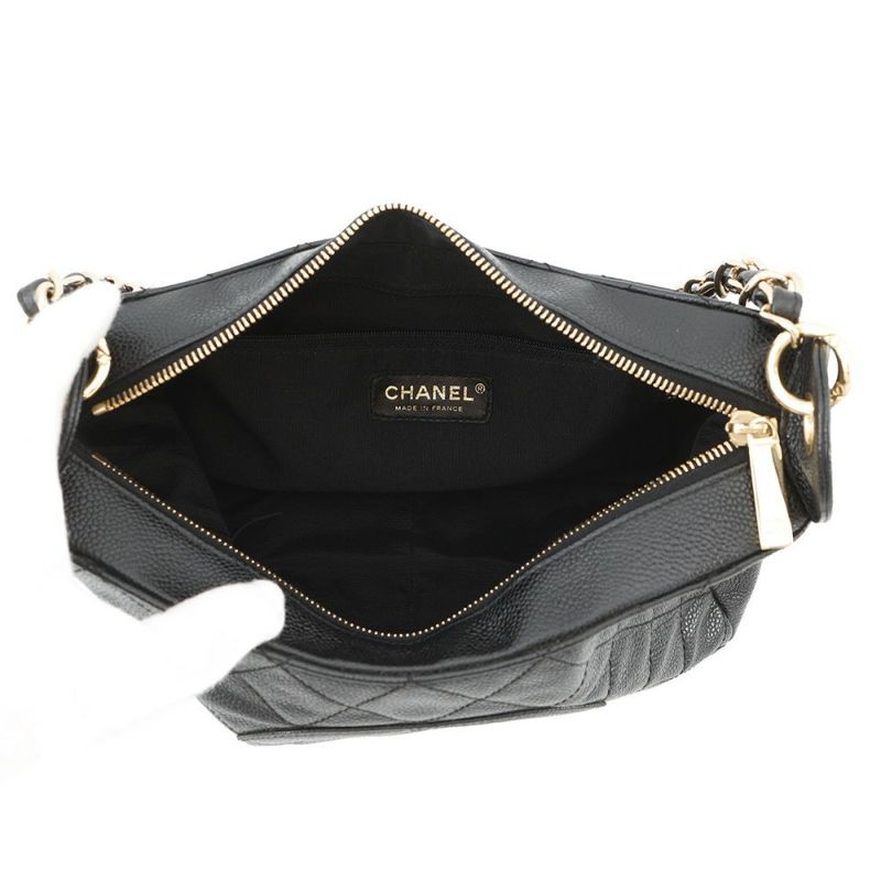 シャネル チェーンショルダーバッグ マトラッセ ココマーク キャビアスキン A20993 CHANEL ワンショルダー 黒
