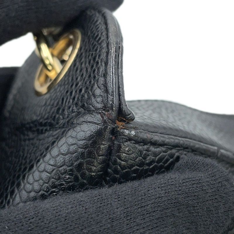 シャネル チェーンショルダーバッグ マトラッセ ココマーク キャビアスキン A20993 CHANEL ワンショルダー 黒