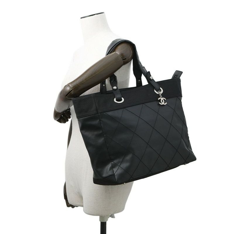 シャネル トートバッグ パリビアリッツ トートMM ミディアム マトラッセ ココチャーム A34209 CHANEL 黒