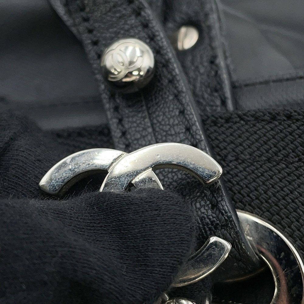 シャネル トートバッグ パリビアリッツ トートMM ミディアム マトラッセ ココチャーム A34209 CHANEL 黒