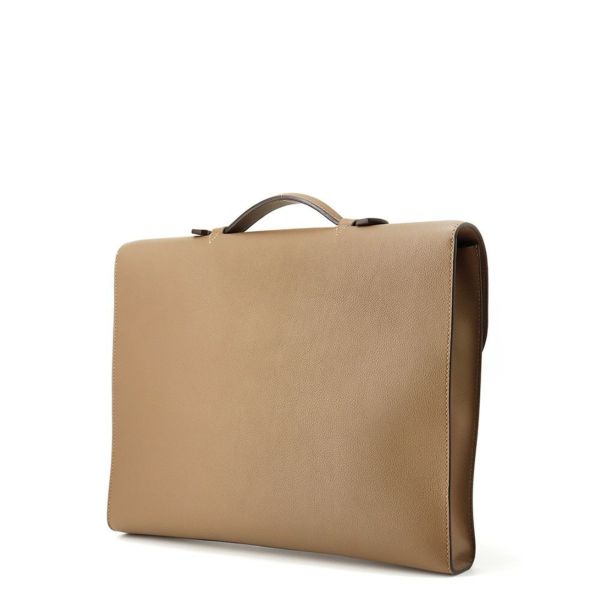 エルメス ビジネスバッグ サックアデペッシュ ライト 37 タバックキャメル/シルバー金具 エバーカラー D刻印 メンズ