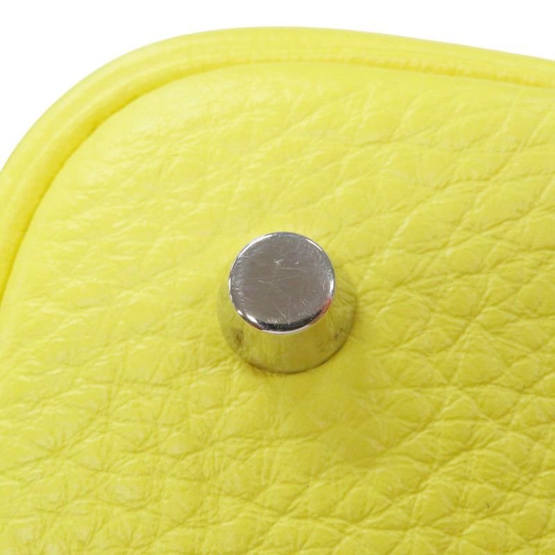 エルメス ハンドバッグ ピコタンロックMM ライム/シルバー金具 トリヨンクレマンス Y刻印 HERMES トートバッグ