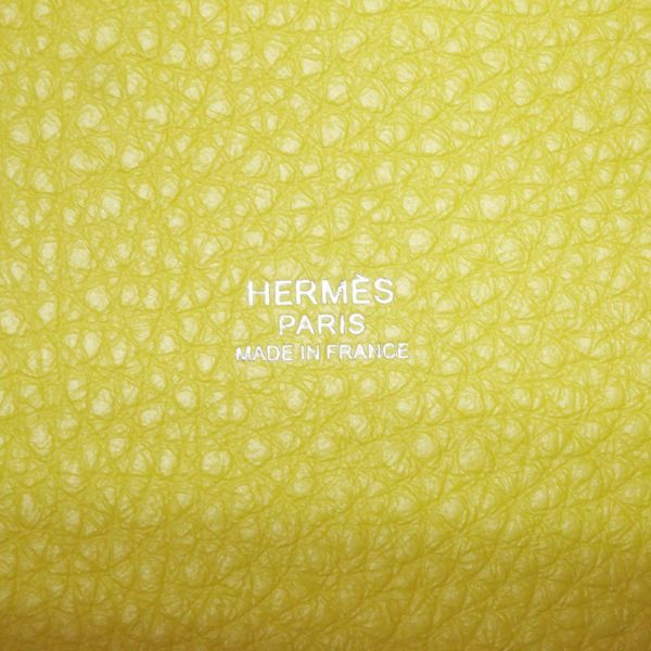 エルメス ハンドバッグ ピコタンロックMM ライム/シルバー金具 トリヨンクレマンス Y刻印 HERMES トートバッグ