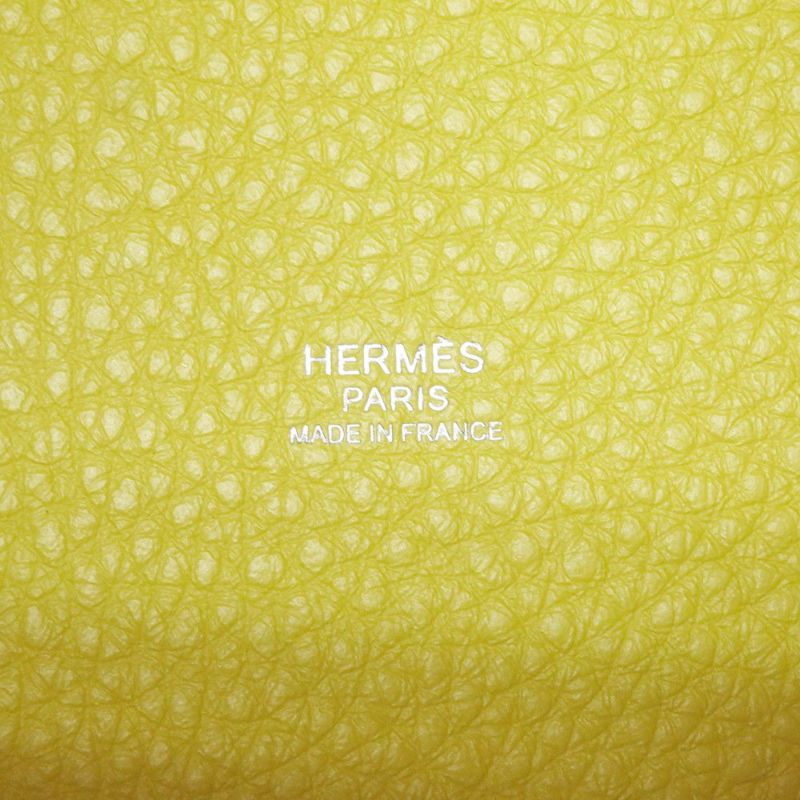 エルメス ハンドバッグ ピコタンロックMM ライム/シルバー金具 トリヨンクレマンス Y刻印 HERMES トートバッグ