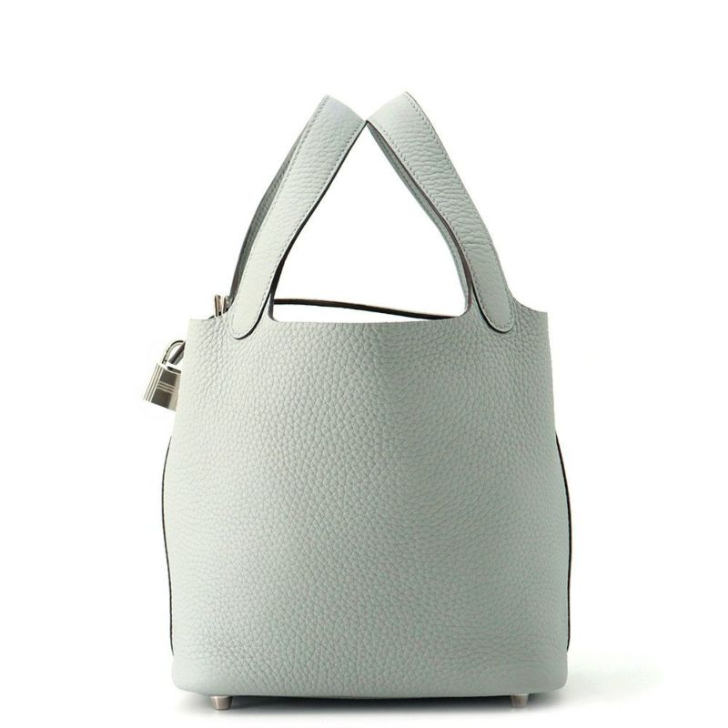 エルメス ハンドバッグ ピコタンロックPM ブルーペール/シルバー金具 トリヨンクレマンス K刻印 HERMES トートバッグ