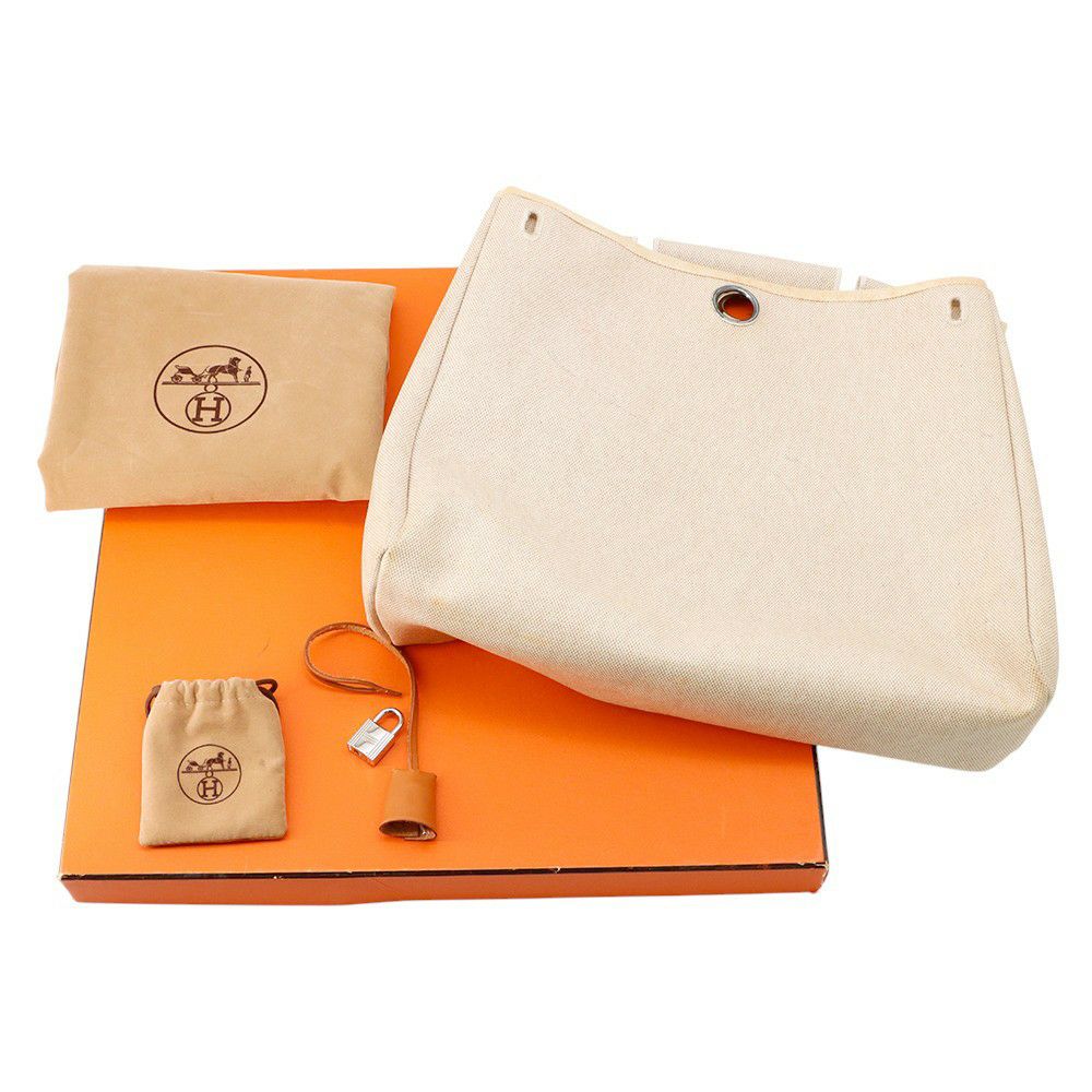 エルメス ショルダーバッグ エールバッグMM ナチュラル/シルバー金具 トワルアッシュ/ヴァッシュハンター □D刻印