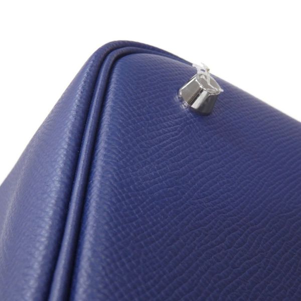 エルメス ハンドバッグ ピコタンロックMM トレサージュ ブルーアンクル/ブリック/ブラック/シルバー金具 エプソン D刻印