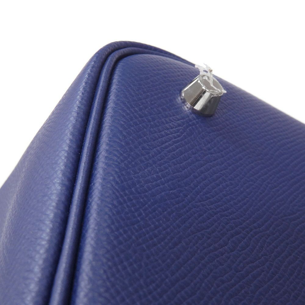 エルメス ハンドバッグ ピコタンロックMM トレサージュ ブルーアンクル/ブリック/ブラック/シルバー金具 エプソン D刻印