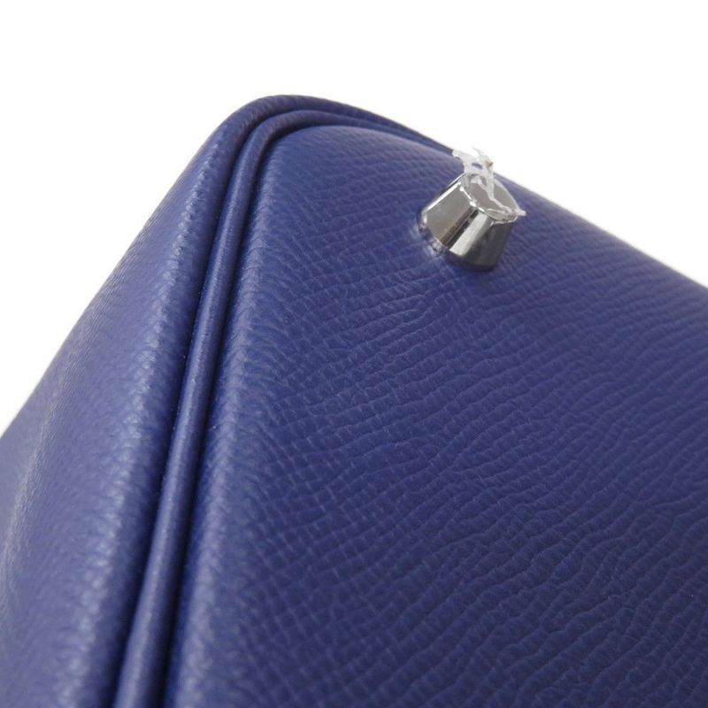 エルメス ハンドバッグ ピコタンロックMM トレサージュ ブルーアンクル/ブリック/ブラック/シルバー金具 エプソン D刻印