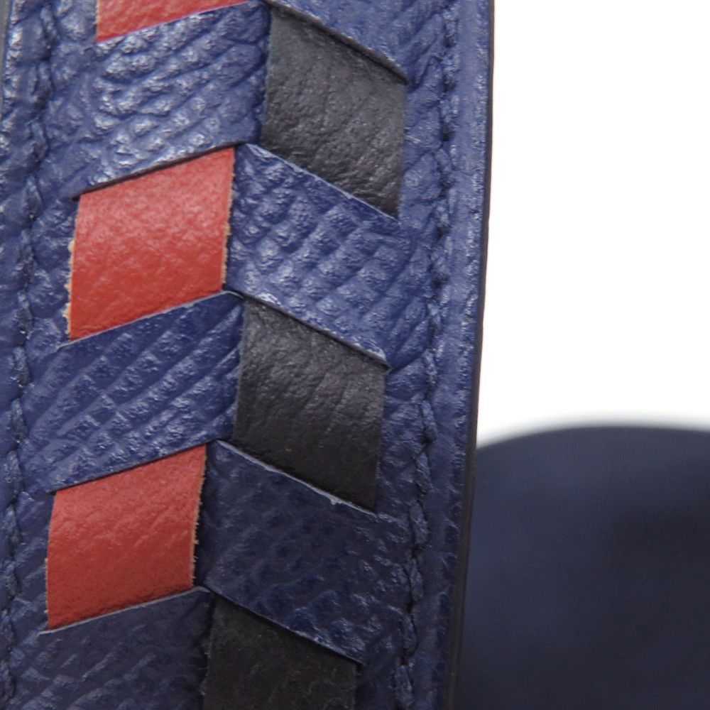 エルメス ハンドバッグ ピコタンロックMM トレサージュ ブルーアンクル/ブリック/ブラック/シルバー金具 エプソン D刻印