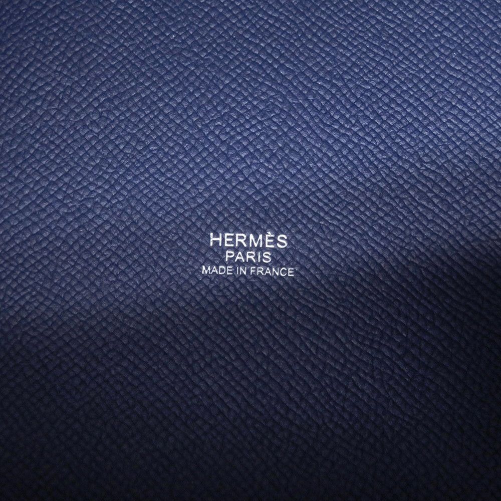 エルメス ハンドバッグ ピコタンロックMM トレサージュ ブルーアンクル/ブリック/ブラック/シルバー金具 エプソン D刻印