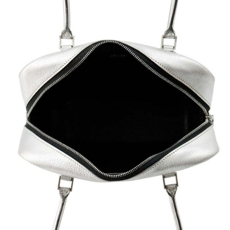 エルメス ハンドバッグ プリュム ミニ シルバー/シルバー金具 シェブルミゾル □H刻印 HERMES オリンピック限定