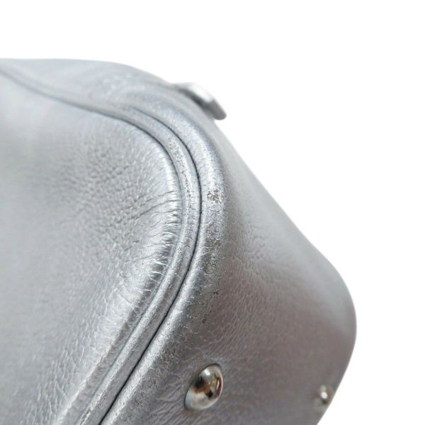 エルメス ハンドバッグ プリュム ミニ シルバー/シルバー金具 シェブルミゾル □H刻印 HERMES オリンピック限定