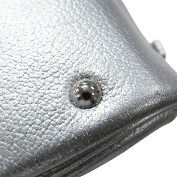 エルメス ハンドバッグ プリュム ミニ シルバー/シルバー金具 シェブルミゾル □H刻印 HERMES オリンピック限定