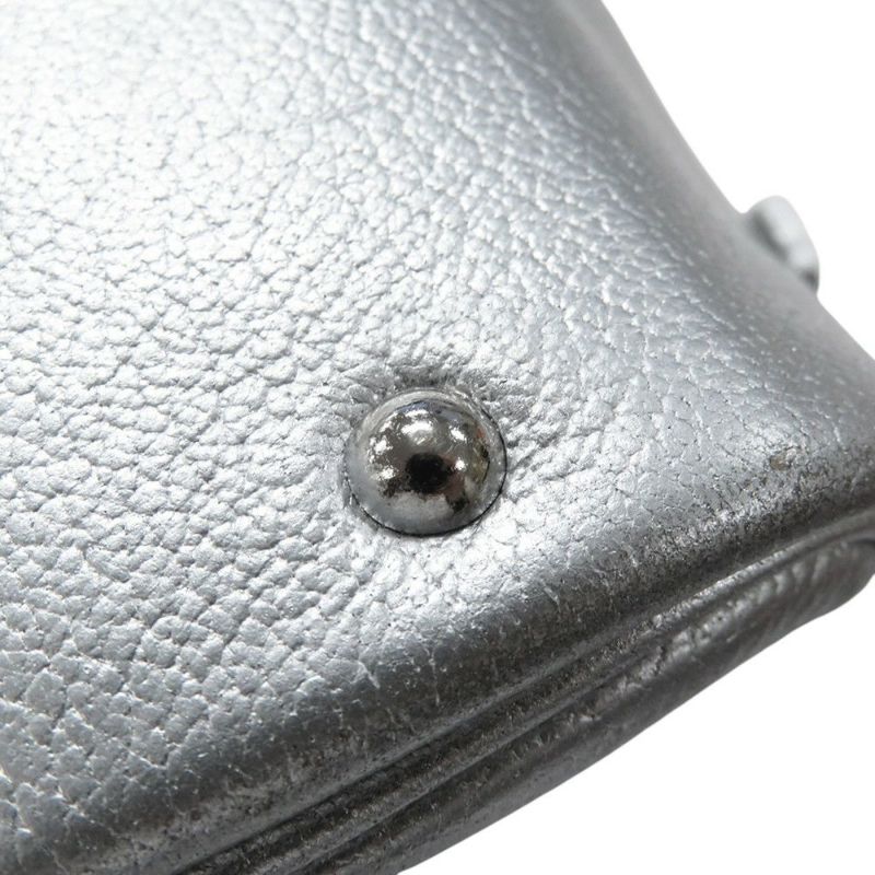 エルメス ハンドバッグ プリュム ミニ シルバー/シルバー金具 シェブルミゾル □H刻印 HERMES オリンピック限定