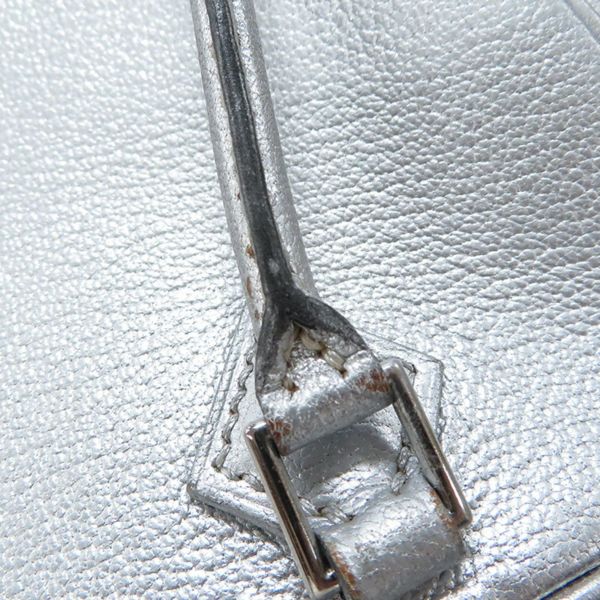 エルメス ハンドバッグ プリュム ミニ シルバー/シルバー金具 シェブルミゾル □H刻印 HERMES オリンピック限定