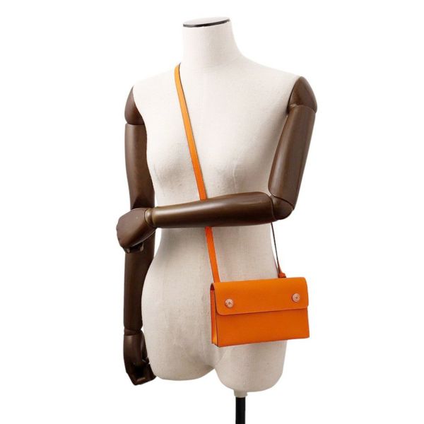 エルメス ショルダーウォレット ナップ トゥーゴー オレンジ/シルバー金具 エプソン W刻印
