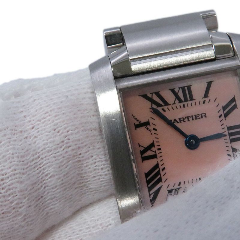 カルティエ タンクフランセーズ SM W51028Q3 Cartier 腕時計 ピンクシェル文字盤 クォーツ