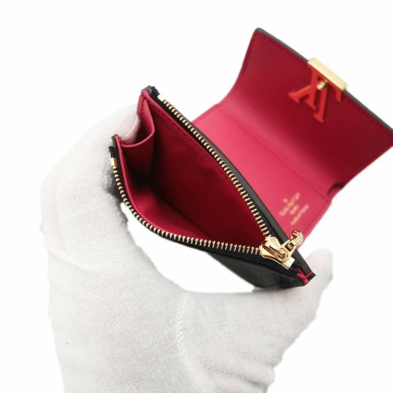 ルイヴィトン 財布 トリヨンレザー ポルトフォイユ・カプシーヌXS M68587 LOUIS VUITTON ヴィトン 三つ折り 折りたたみ ブラック 黒