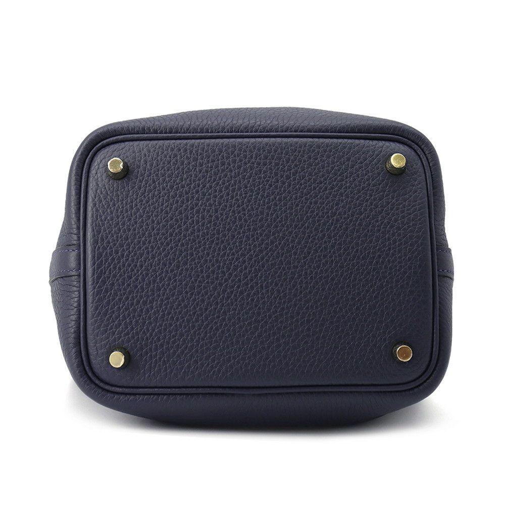 エルメス ハンドバッグ ピコタンロックPM ブルーニュイ/ゴールド金具 トリヨンクレマンス K刻印 HERMES トートバッグ