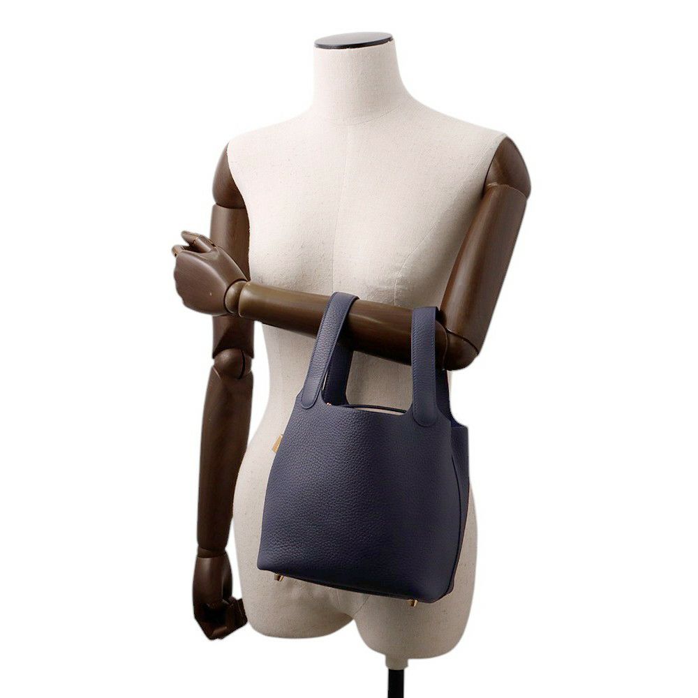 エルメス ハンドバッグ ピコタンロックPM ブルーニュイ/ゴールド金具 トリヨンクレマンス K刻印 HERMES トートバッグ