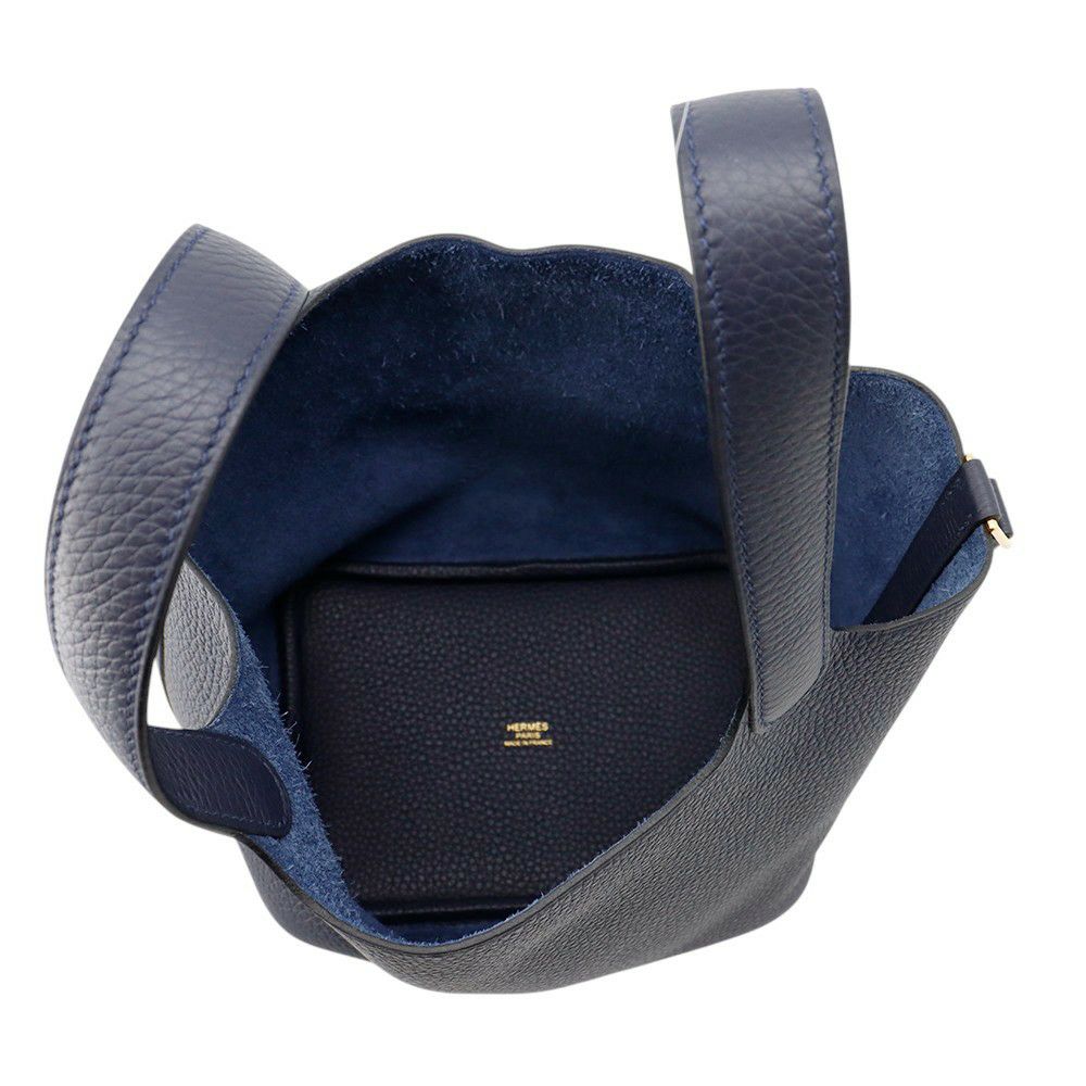 エルメス ハンドバッグ ピコタンロックPM ブルーニュイ/ゴールド金具 トリヨンクレマンス K刻印 HERMES トートバッグ