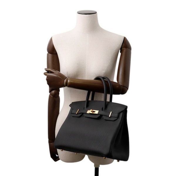 エルメス バーキン30 ブラック/ゴールド金具 トゴ K刻印 HERMES Birkin ハンドバッグ 黒