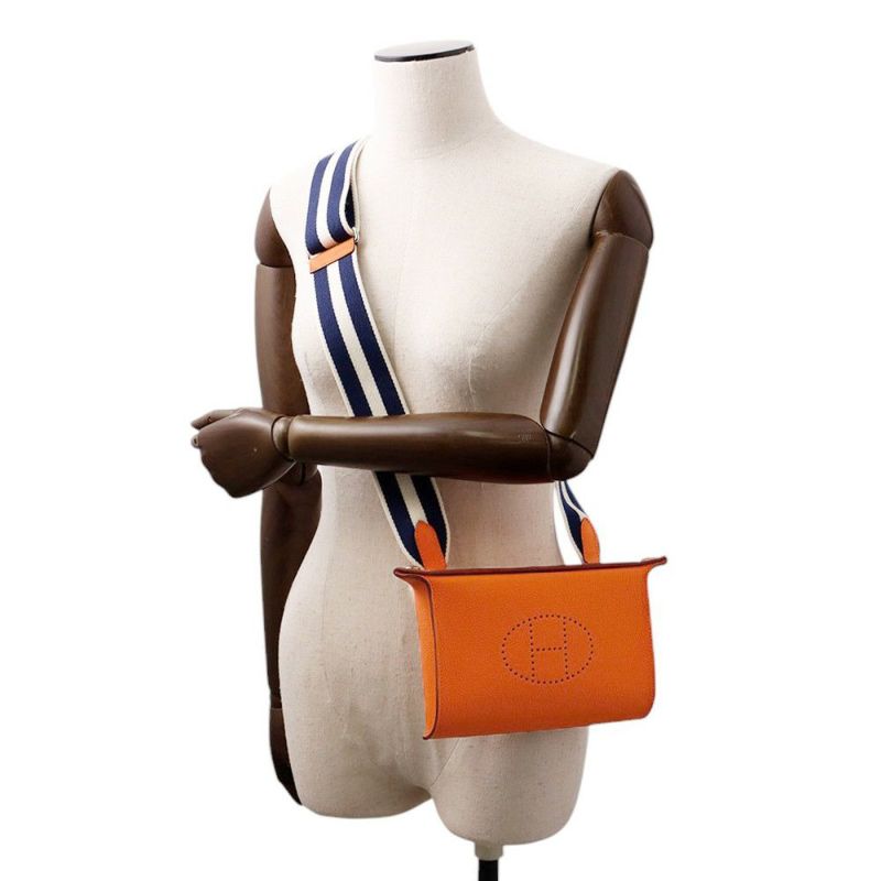 エルメス ショルダーバッグ ヴィドポッシュ オレンジ/シルバー金具 トゴ B刻印 HERMES