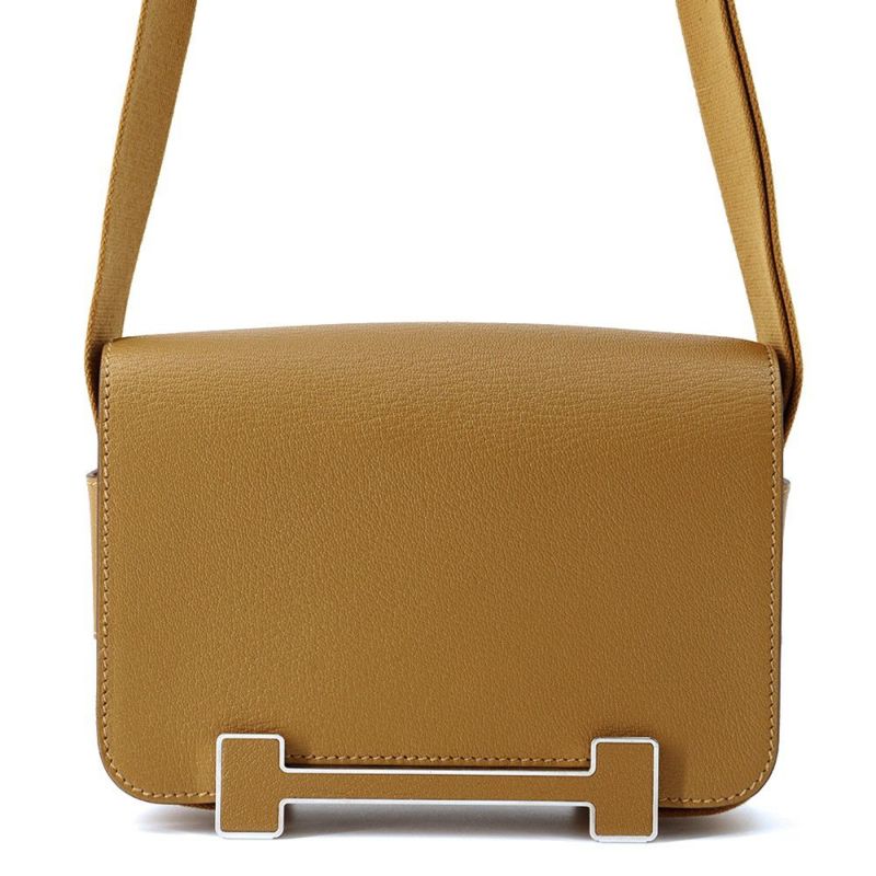 エルメス ショルダーバッグ ゲタ キャメル/ゴールド金具 シェブルミゾル B刻印 HERMES バッグ シェーブル