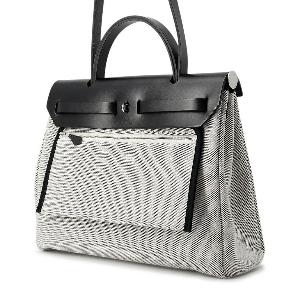 エルメス エールバッグジップPM ペガサスポップ ブラック/ブルーインディゴ/エクリュ/シルバー金具 トワルアッシュ/ヴァッシュハンター Y刻印 黒