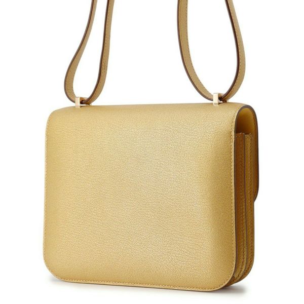 エルメス ミニ コンスタンス3 ミロワール ドレ/シャンパンゴールド金具 シェブルシャムキラ B刻印 シェーブル