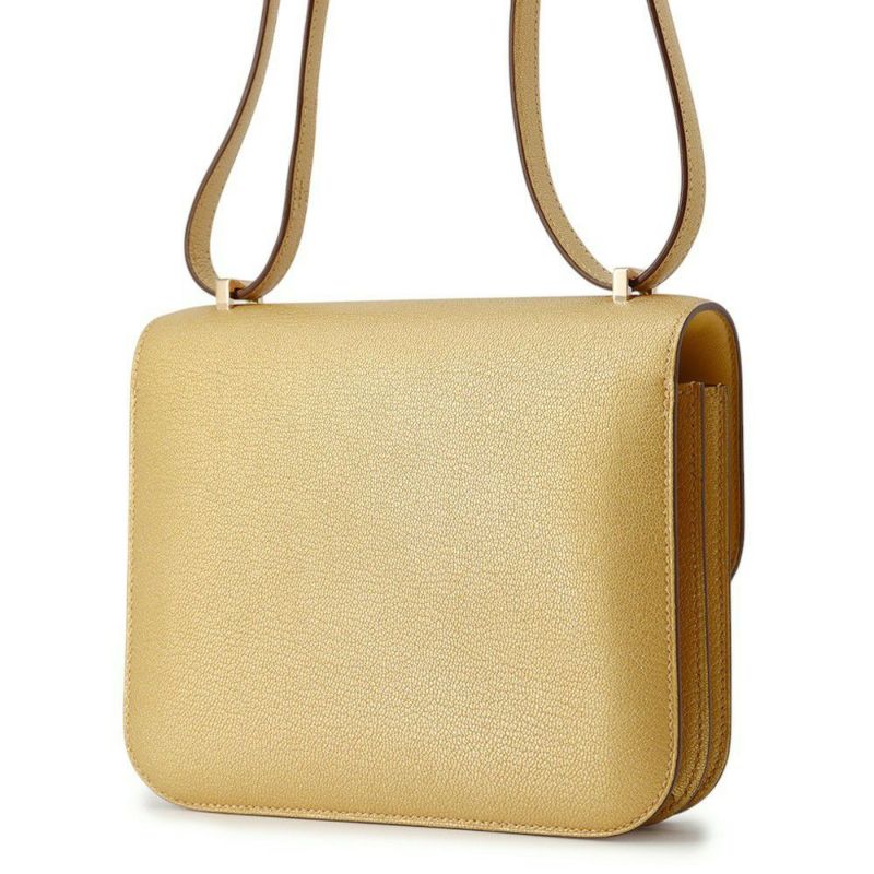 エルメス ミニ コンスタンス3 ミロワール ドレ/シャンパンゴールド金具 シェブルシャムキラ B刻印 シェーブル