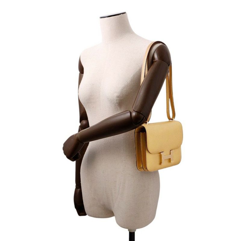 エルメス ミニ コンスタンス3 ミロワール ドレ/シャンパンゴールド金具 シェブルシャムキラ B刻印 シェーブル