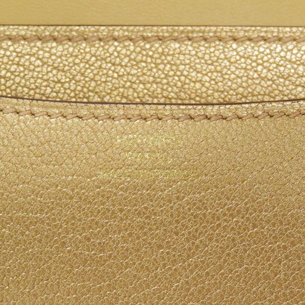 エルメス ミニ コンスタンス3 ミロワール ドレ/シャンパンゴールド金具 シェブルシャムキラ B刻印 シェーブル