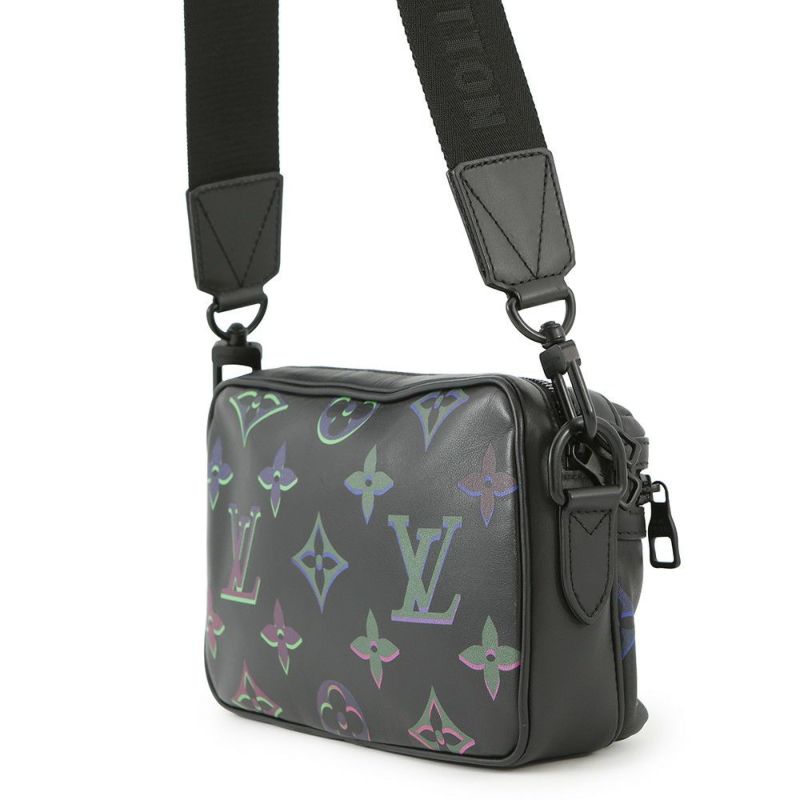 ルイヴィトン ショルダーバッグ カーフレザー/モノグラム・パターン コメット・メッセンジャーPM M22495 ブラック 黒