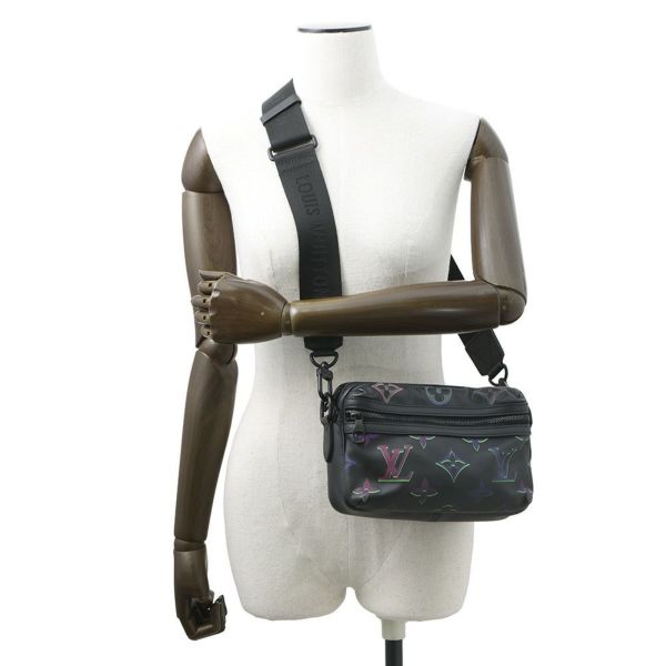 ルイヴィトン ショルダーバッグ カーフレザー/モノグラム・パターン コメット・メッセンジャーPM M22495 ブラック 黒