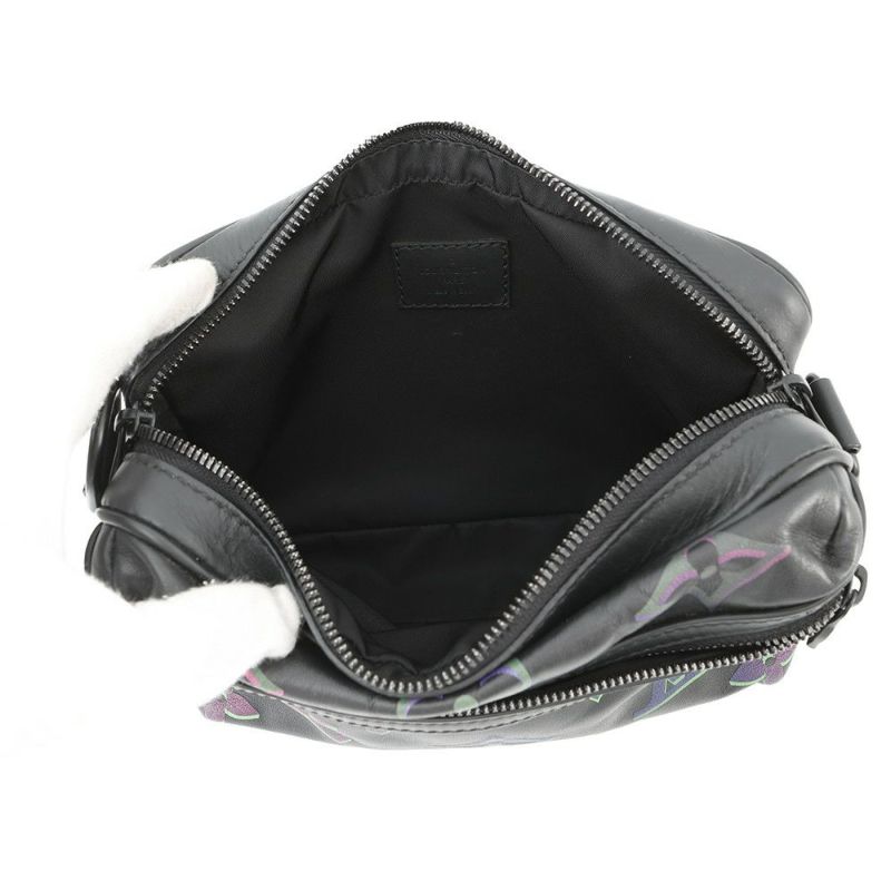 ルイヴィトン ショルダーバッグ カーフレザー/モノグラム・パターン コメット・メッセンジャーPM M22495 ブラック 黒