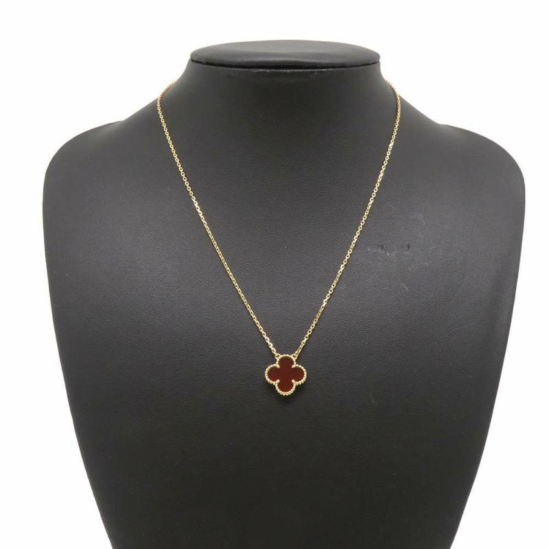 ヴァンクリーフ&アーペル ネックレス ヴィンテージ アルハンブラ ペンダント カーネリアン K18YG VCARD38500