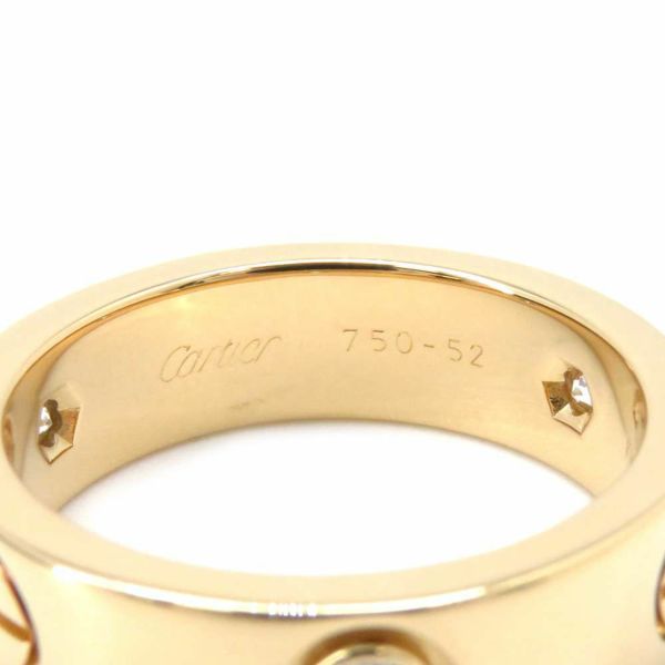 カルティエ リング ラブリング LOVE RING ダイヤモンド 3P 計0.22ct K18YG リングサイズ52 B4032400 Cartier 指輪