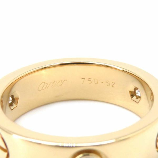 カルティエ リング ラブリング LOVE RING ダイヤモンド 3P 計0.22ct K18YG リングサイズ52 B4032400 Cartier 指輪