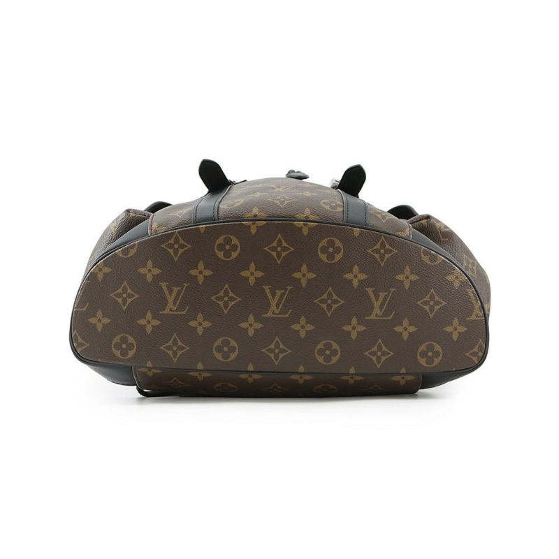 ルイヴィトン リュックサック モノグラム・マカサー クリストファーMM M43735 LOUIS VUITTON バックパック 黒 ブラック