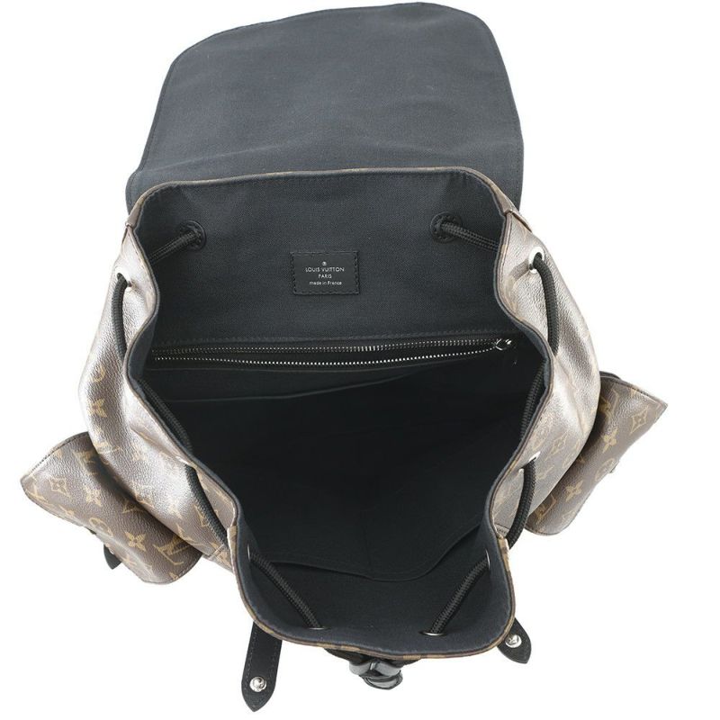 ルイヴィトン リュックサック モノグラム・マカサー クリストファーMM M43735 LOUIS VUITTON バックパック 黒 ブラック
