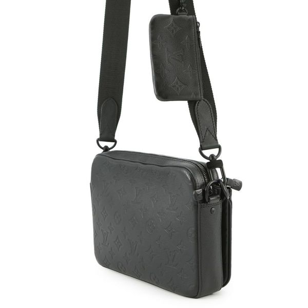 ルイヴィトン ショルダーバッグ モノグラム・シャドウ トリオ・メッセンジャー M46602 LOUIS VUITTON ブラック 黒